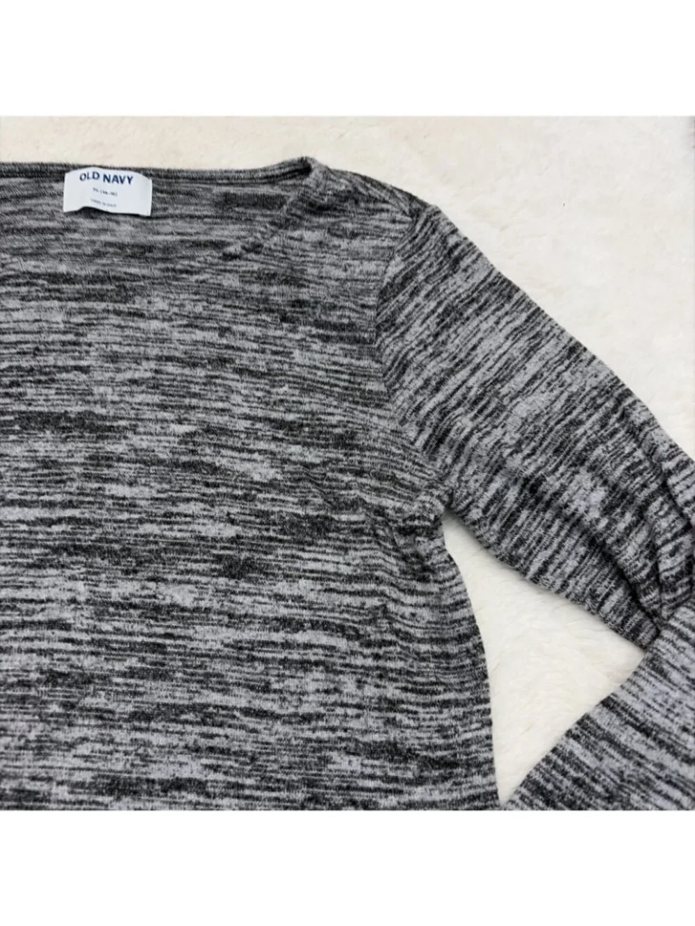 Old Navy Girls Static Gray Long Sleeve Lounge Tee XL 14/16